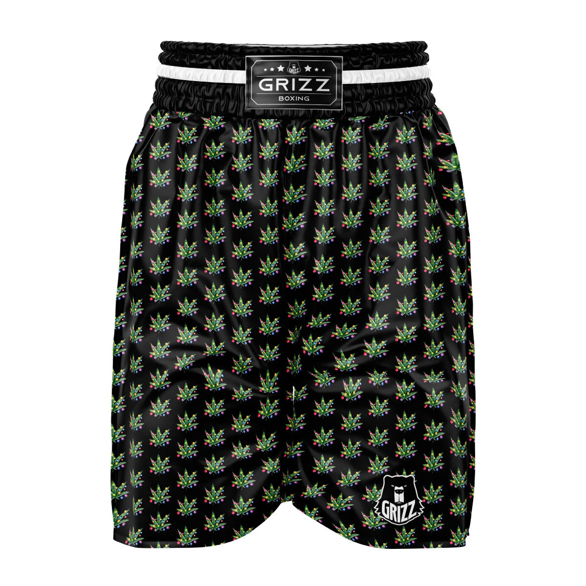 Pot Leaf Christmas Print Pattern Boxing Shorts-grizzshop
