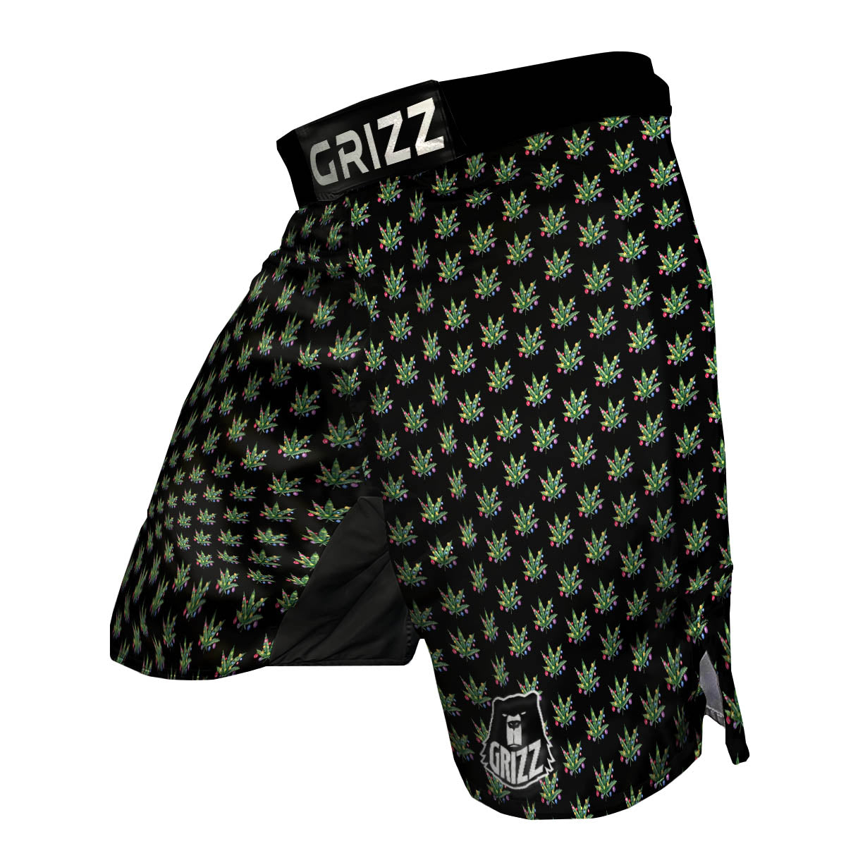 Pot Leaf Christmas Print Pattern MMA Shorts-grizzshop