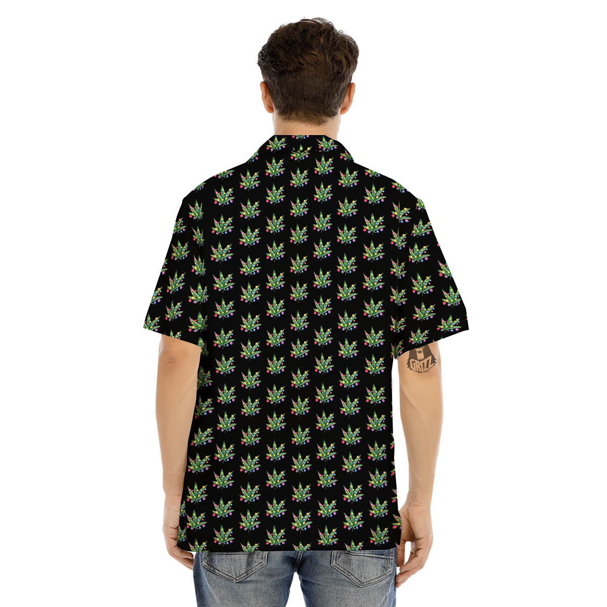 Pot Leaf Christmas Print Pattern Men's Hawaiian Shirt-grizzshop