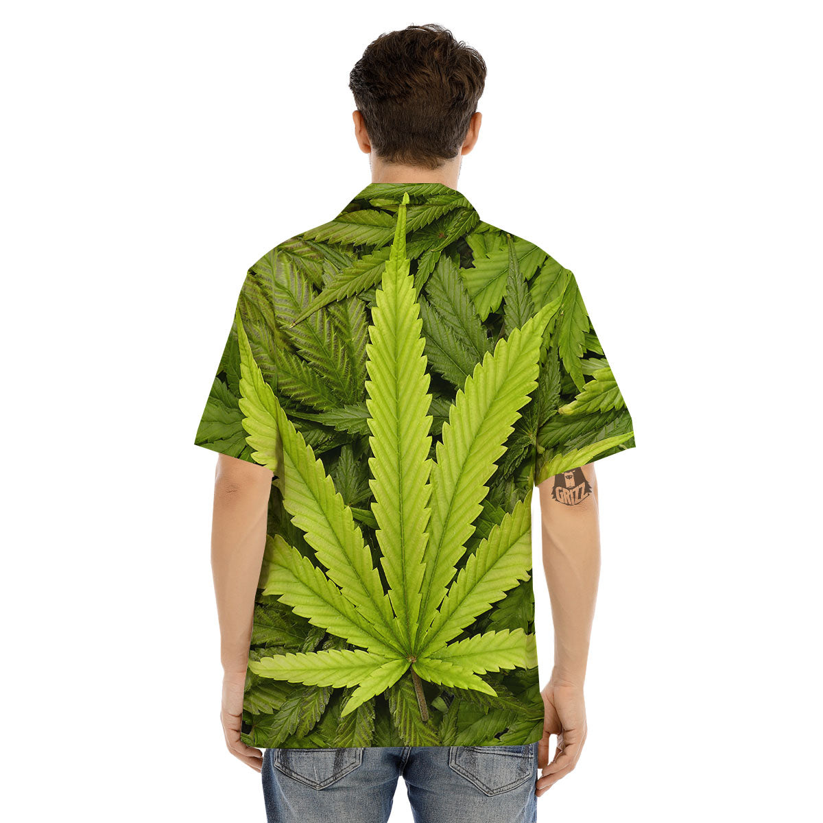 Pot Leaf Green Print Men's Hawaiian Shirt-grizzshop