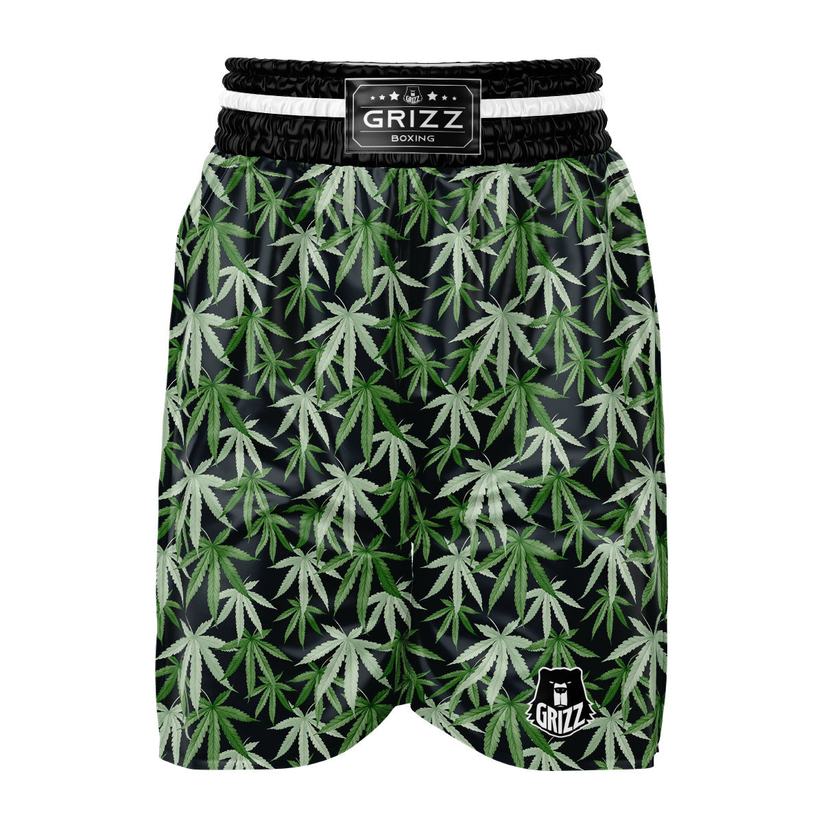 Pot Leaf Green Print Pattern Boxing Shorts-grizzshop