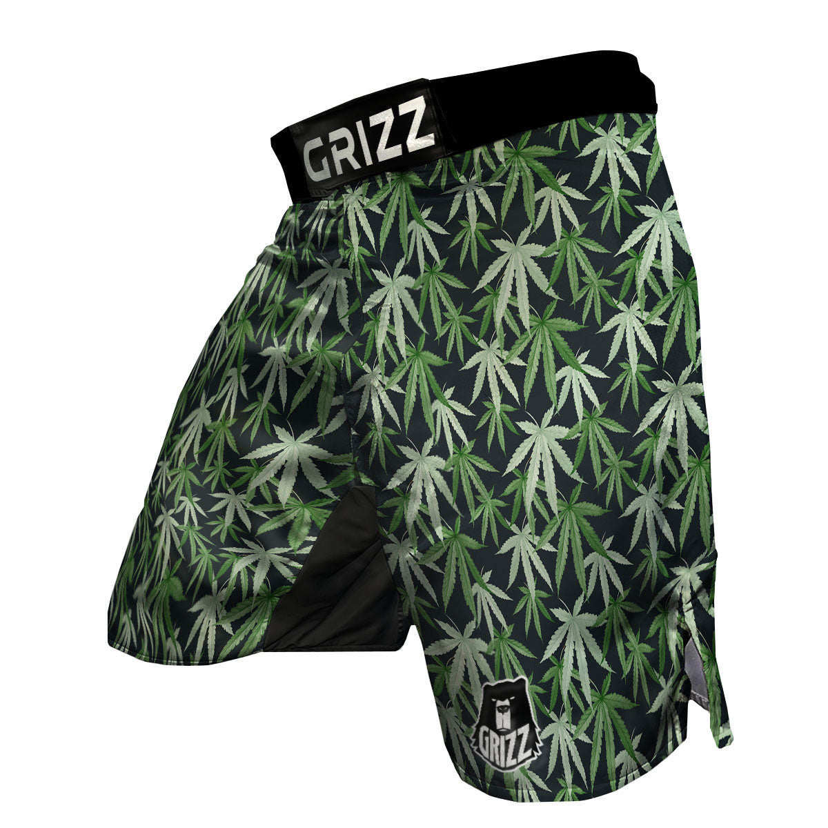 Pot Leaf Green Print Pattern MMA Shorts-grizzshop