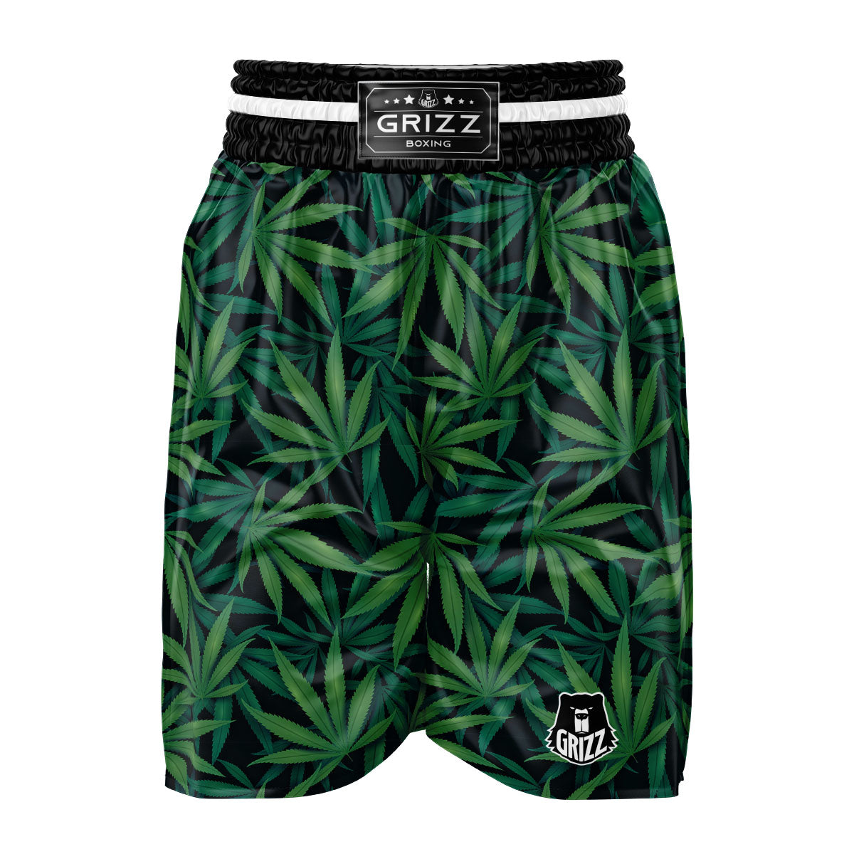 Pot Leaf Print Pattern Boxing Shorts-grizzshop