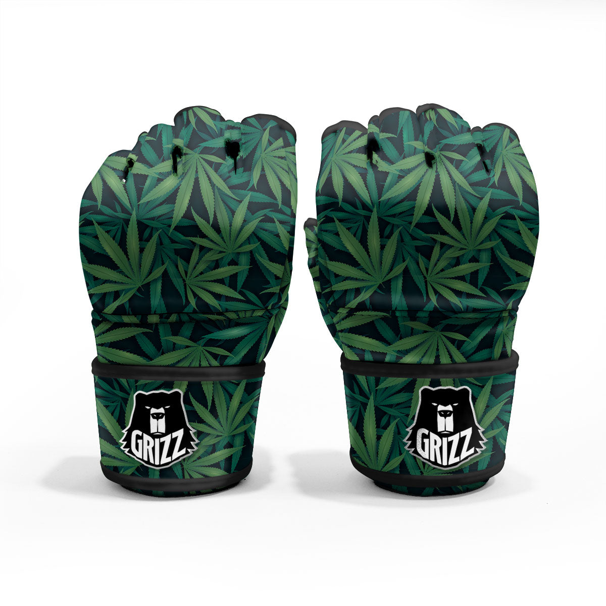 Pot Leaf Print Pattern MMA Gloves-grizzshop