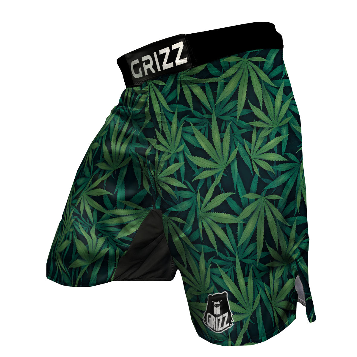 Pot Leaf Print Pattern MMA Shorts-grizzshop
