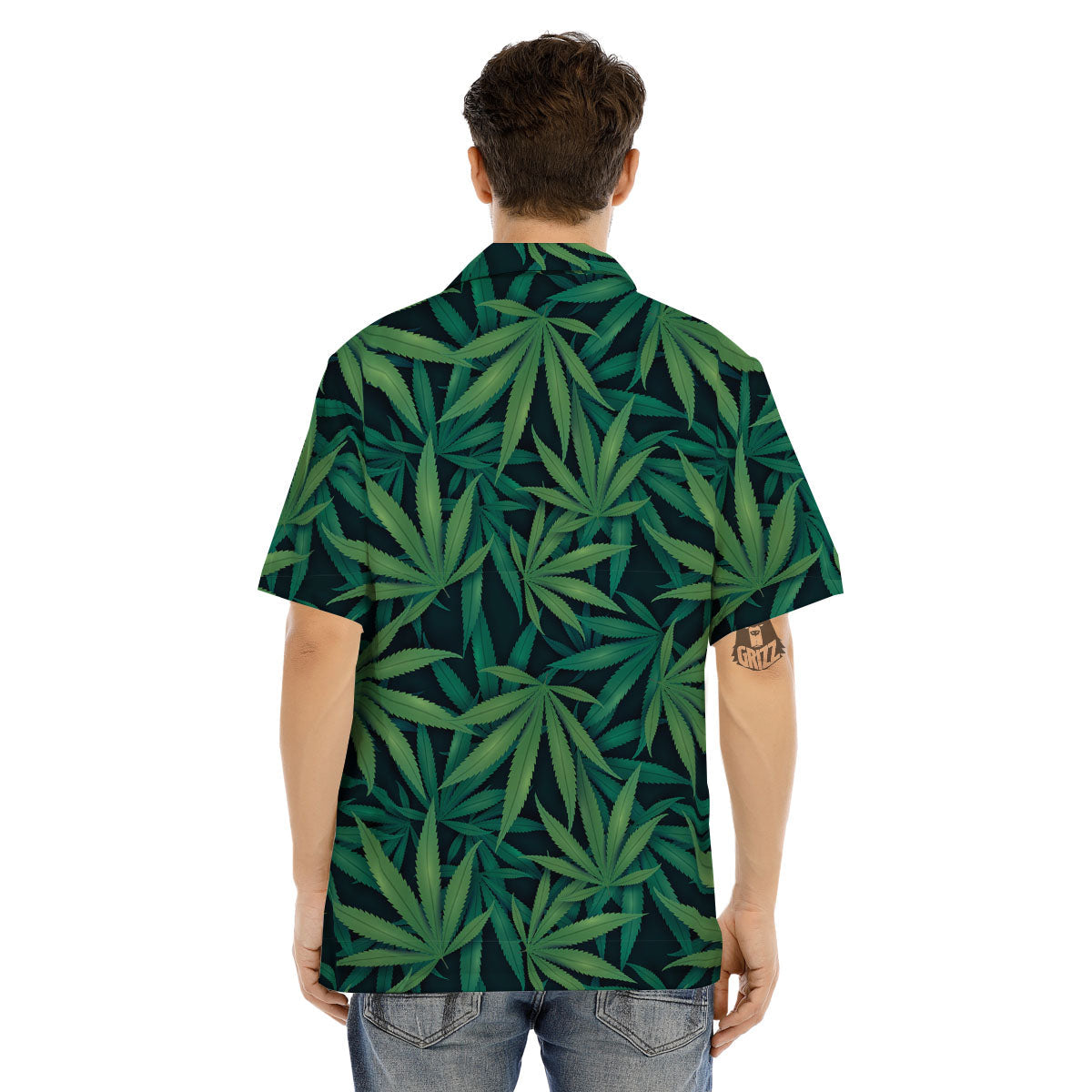 Pot Leaf Print Pattern Men's Hawaiian Shirt-grizzshop