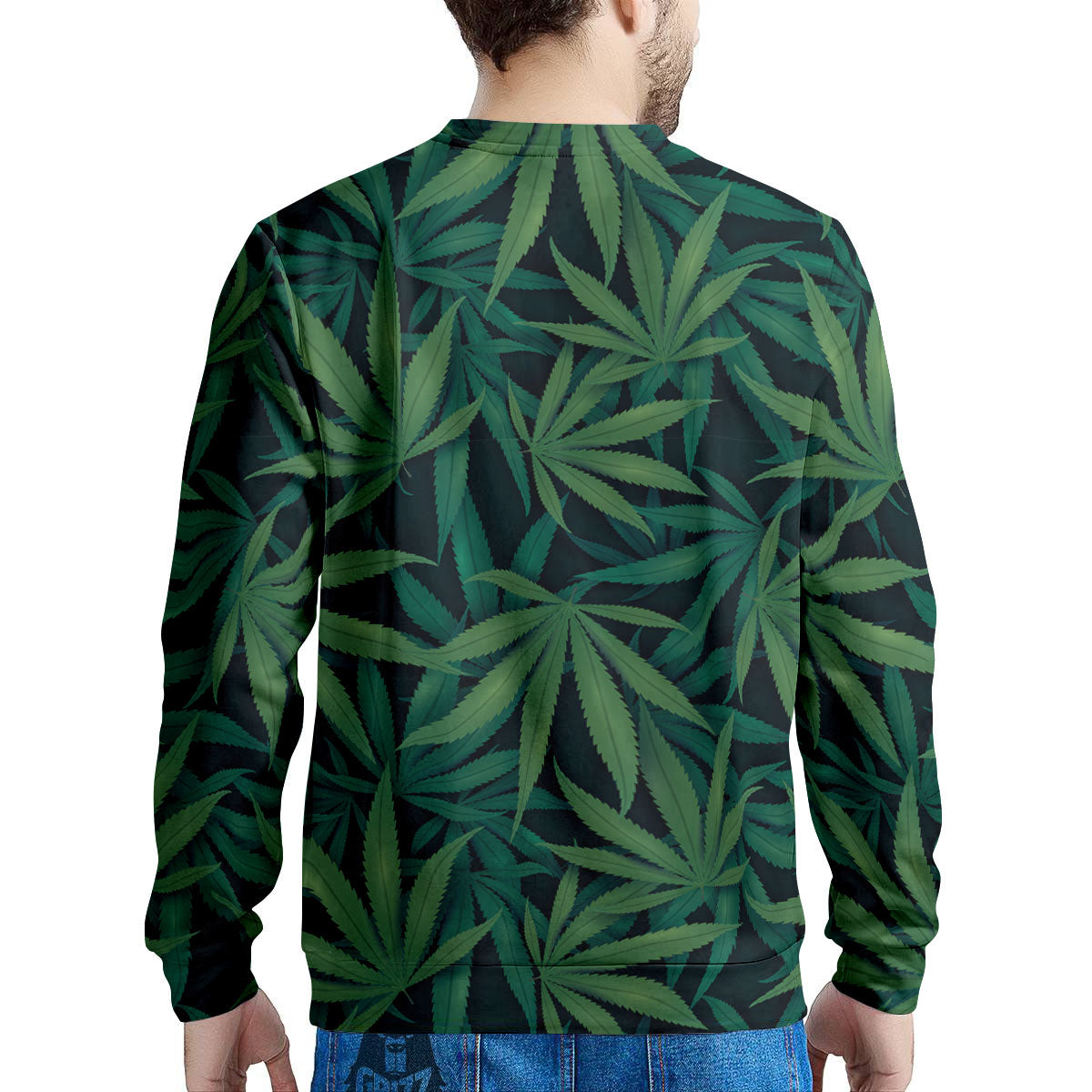 Pot Leaf Print Pattern Men's Sweatshirt-grizzshop