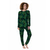 Pot Leaf Print Pattern Women's Pajamas-grizzshop