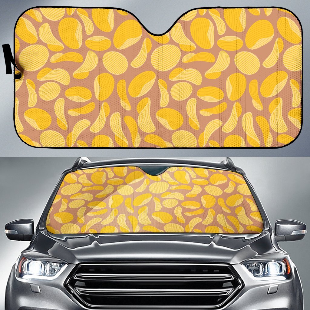 Potato Chip Pattern Print Car Sun Shade-grizzshop