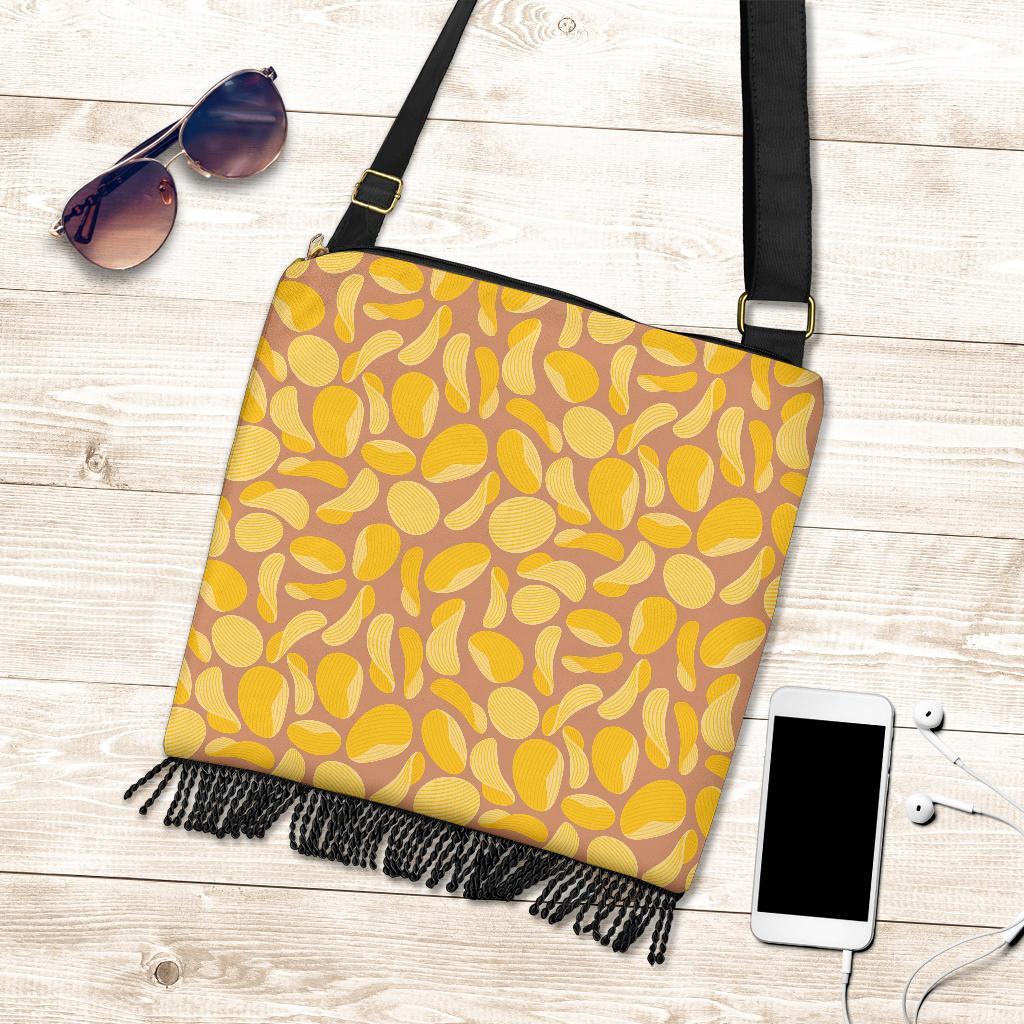 Potato Chip Pattern Print Crossbody bags-grizzshop