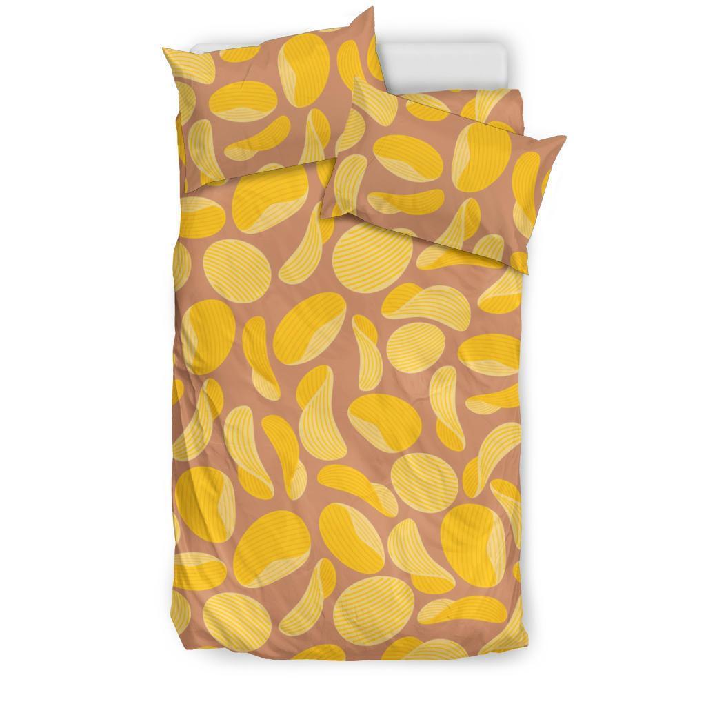 Potato Chip Pattern Print Duvet Cover Bedding Set-grizzshop