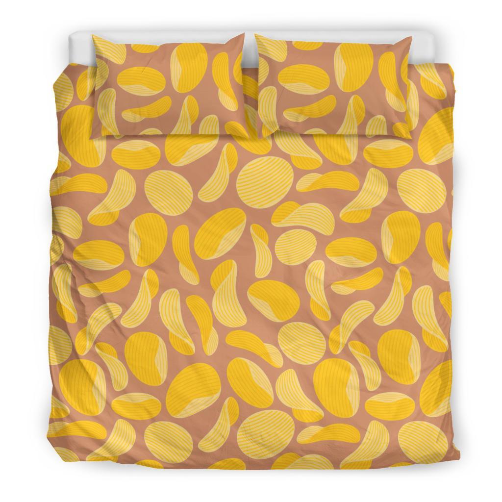 Potato Chip Pattern Print Duvet Cover Bedding Set-grizzshop