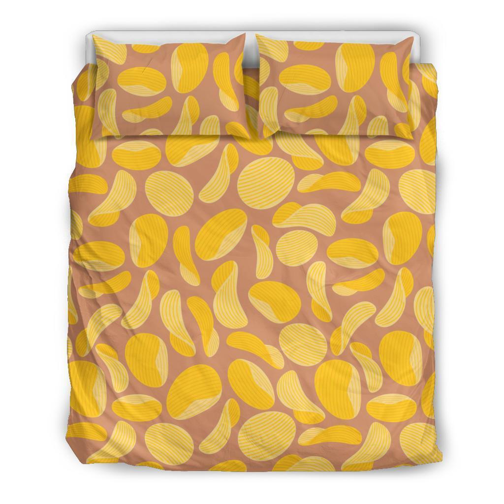 Potato Chip Pattern Print Duvet Cover Bedding Set-grizzshop