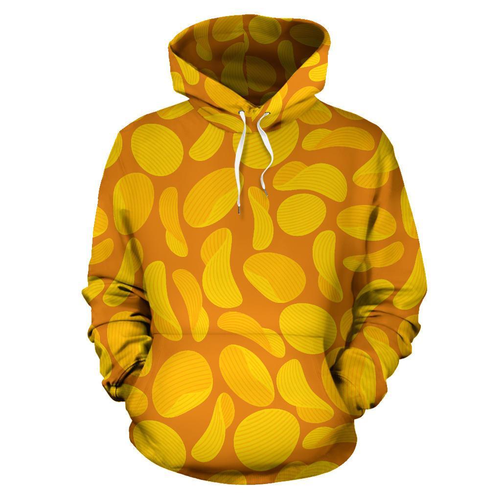 Potato Chip Pattern Print Men Women Pullover Hoodie-grizzshop