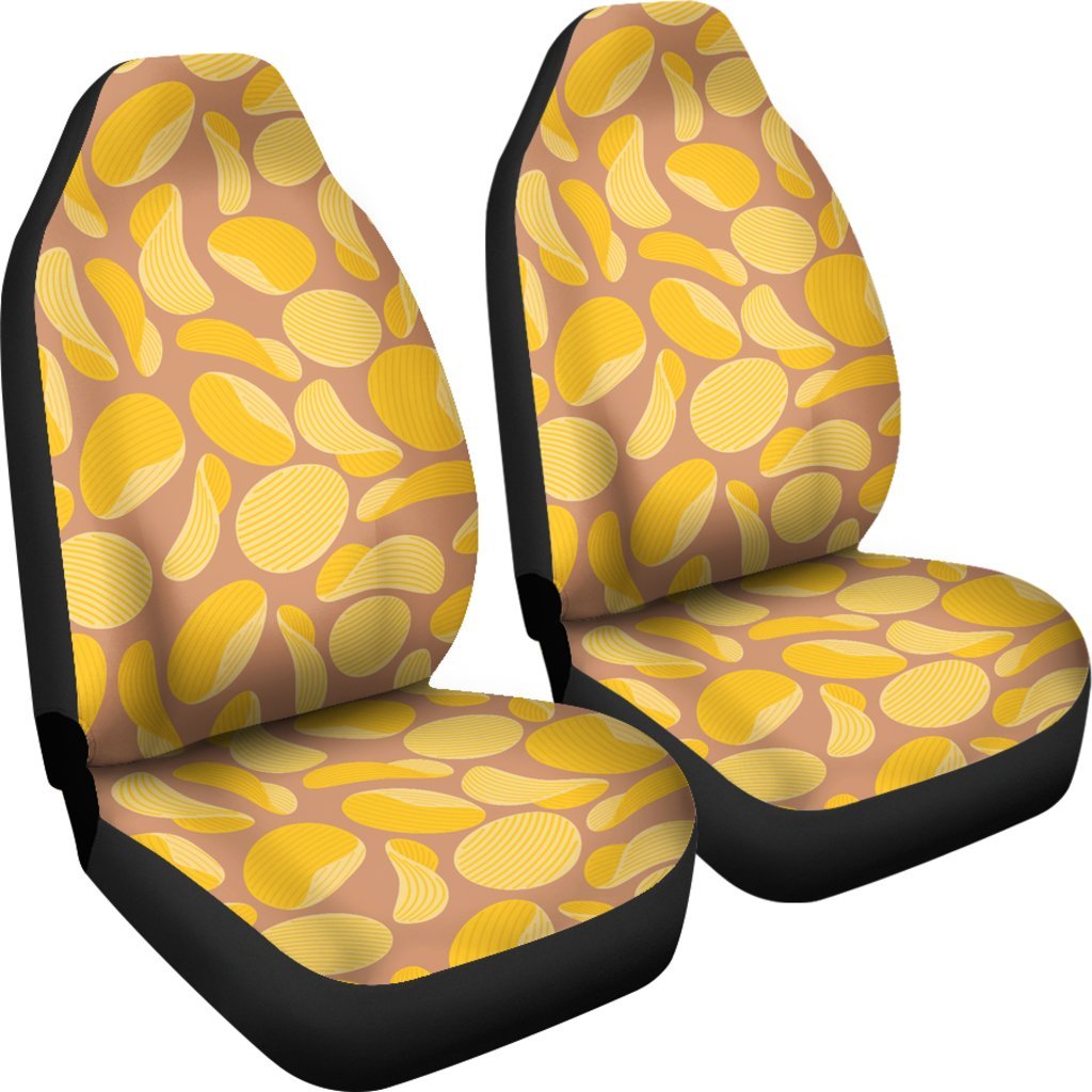 Potato Chip Pattern Print Universal Fit Car Seat Covers-grizzshop