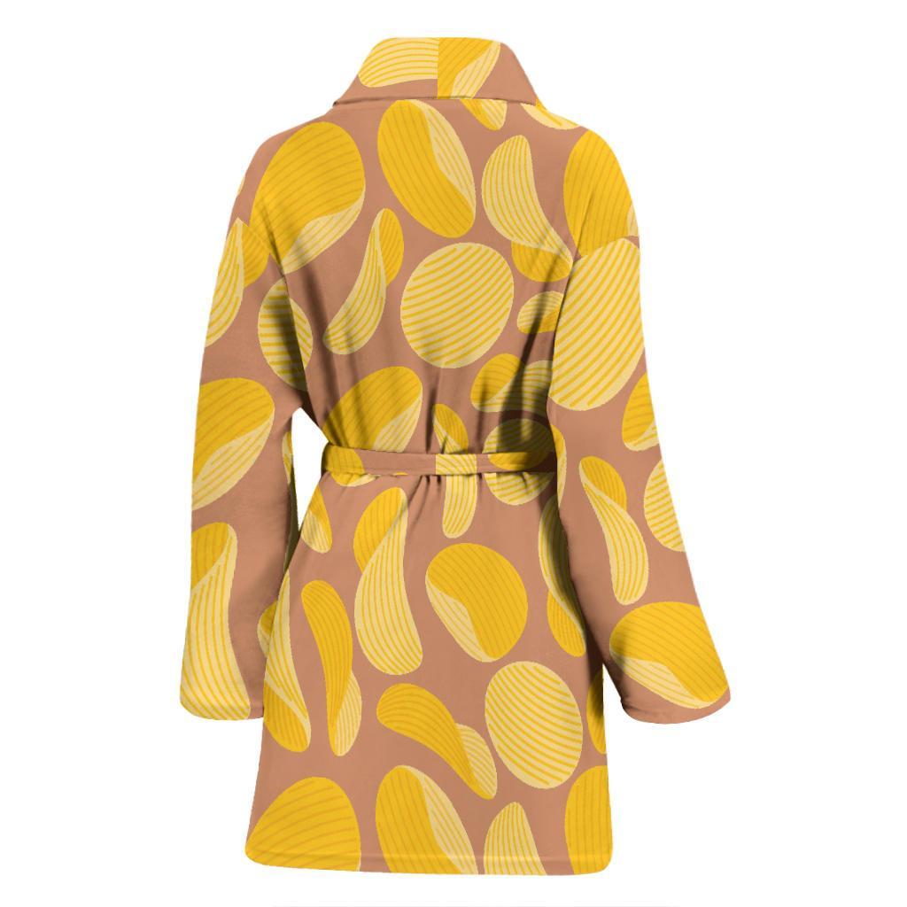 Potato Chip Pattern Print Women Long Robe-grizzshop