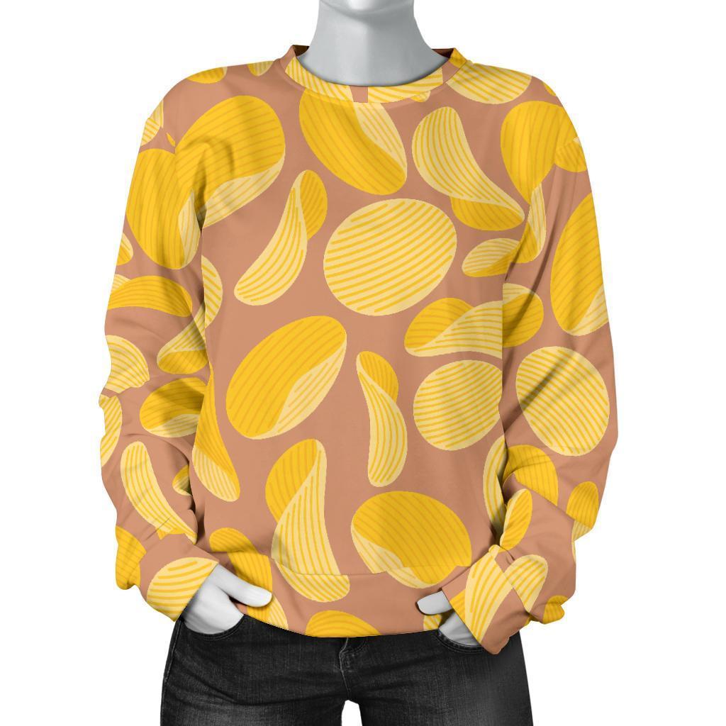 Potato Chip Pattern Print Women's Sweatshirt-grizzshop