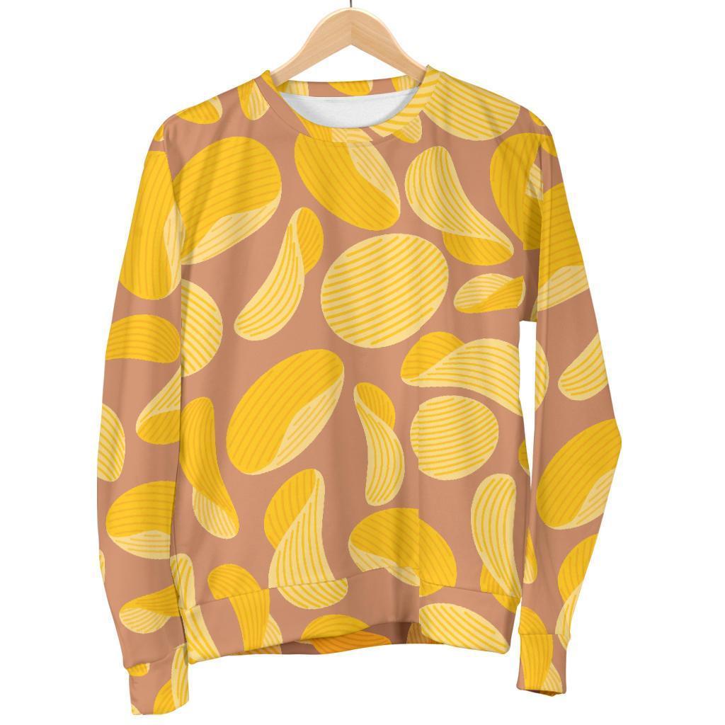 Potato Chip Pattern Print Women's Sweatshirt-grizzshop