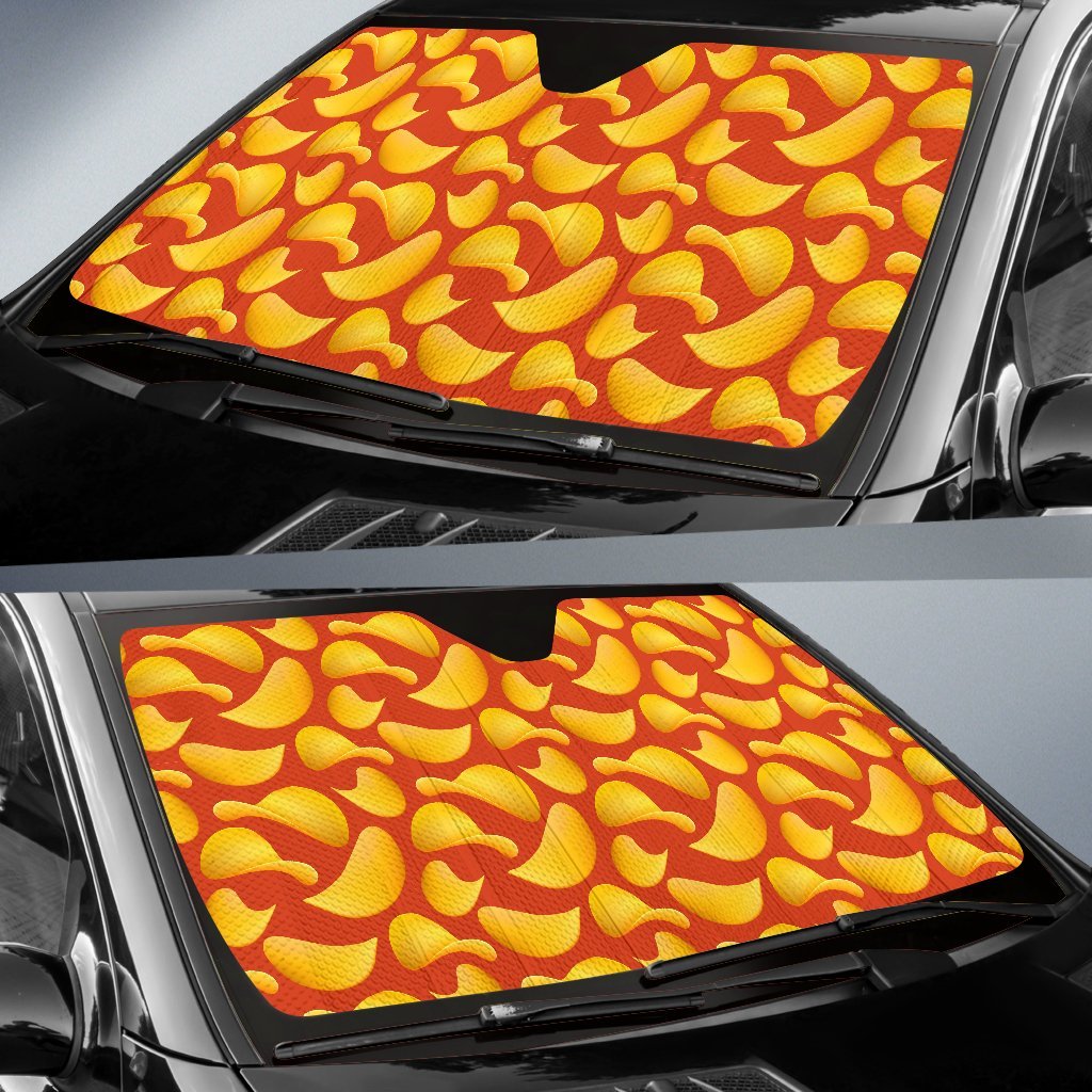 Potato Chip Print Pattern Car Sun Shade-grizzshop