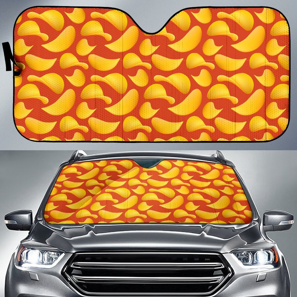 Potato Chip Print Pattern Car Sun Shade-grizzshop