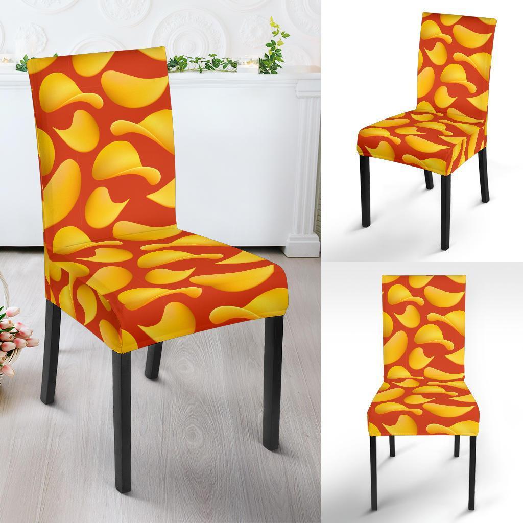 Potato Chip Print Pattern Chair Cover-grizzshop