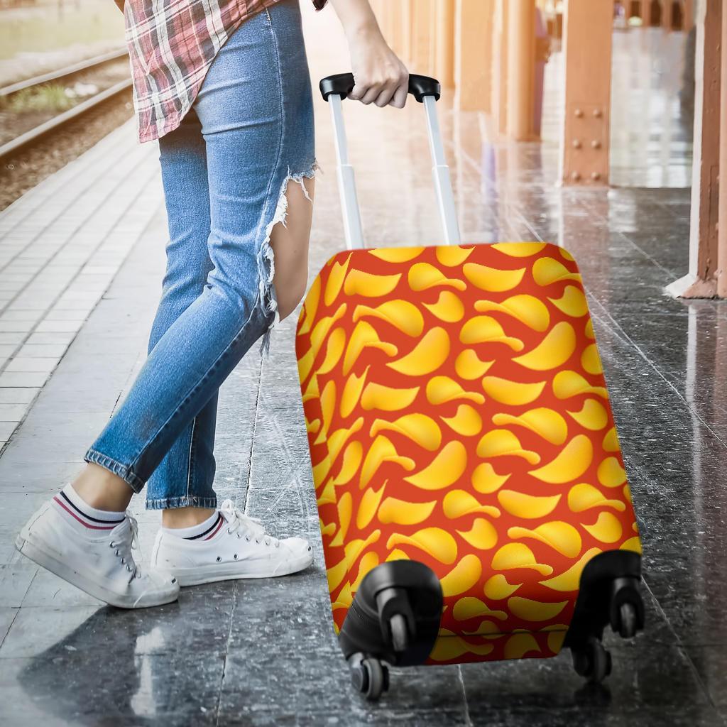 Potato Chip Print Pattern Luggage Cover Protector-grizzshop