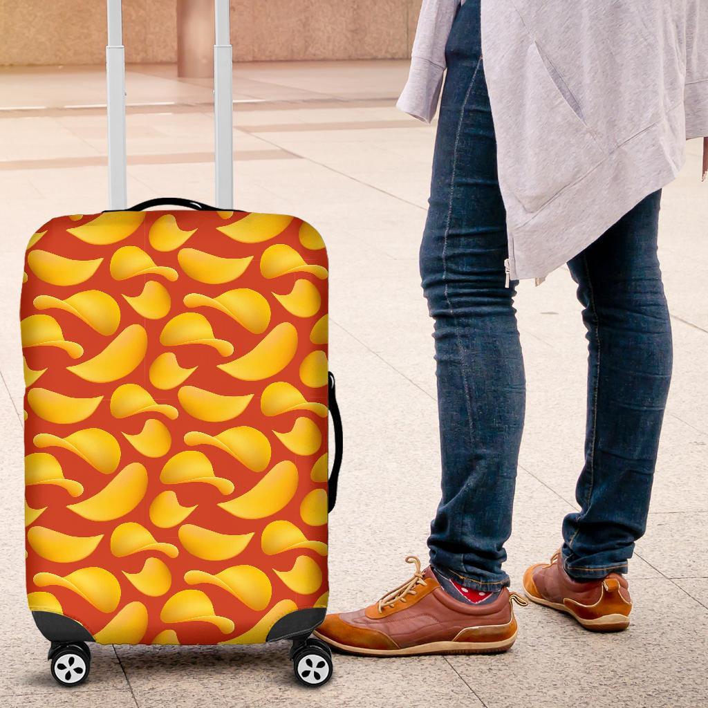 Potato Chip Print Pattern Luggage Cover Protector-grizzshop