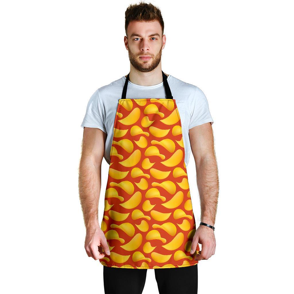 Potato Chip Print Pattern Men's Apron-grizzshop