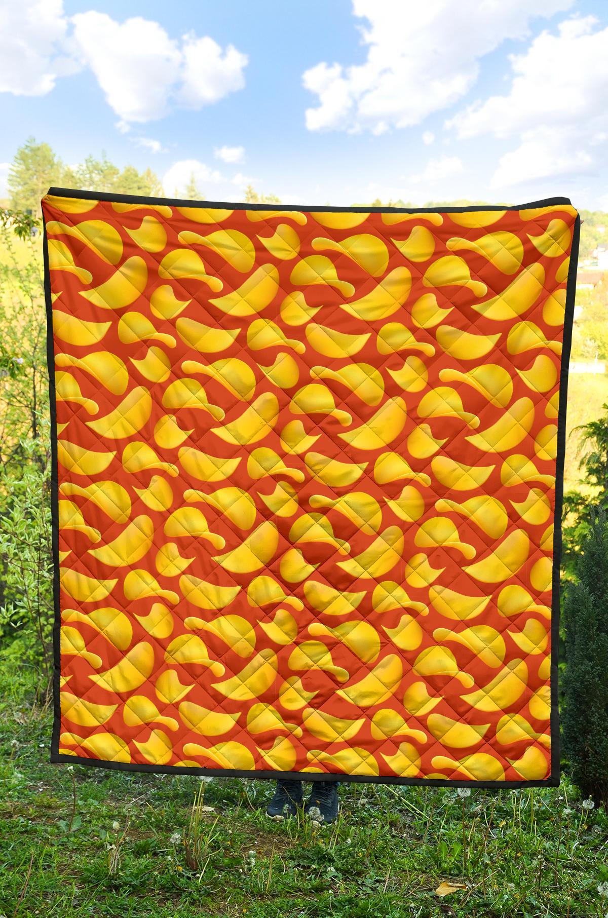 Potato Chip Print Pattern Quilt-grizzshop