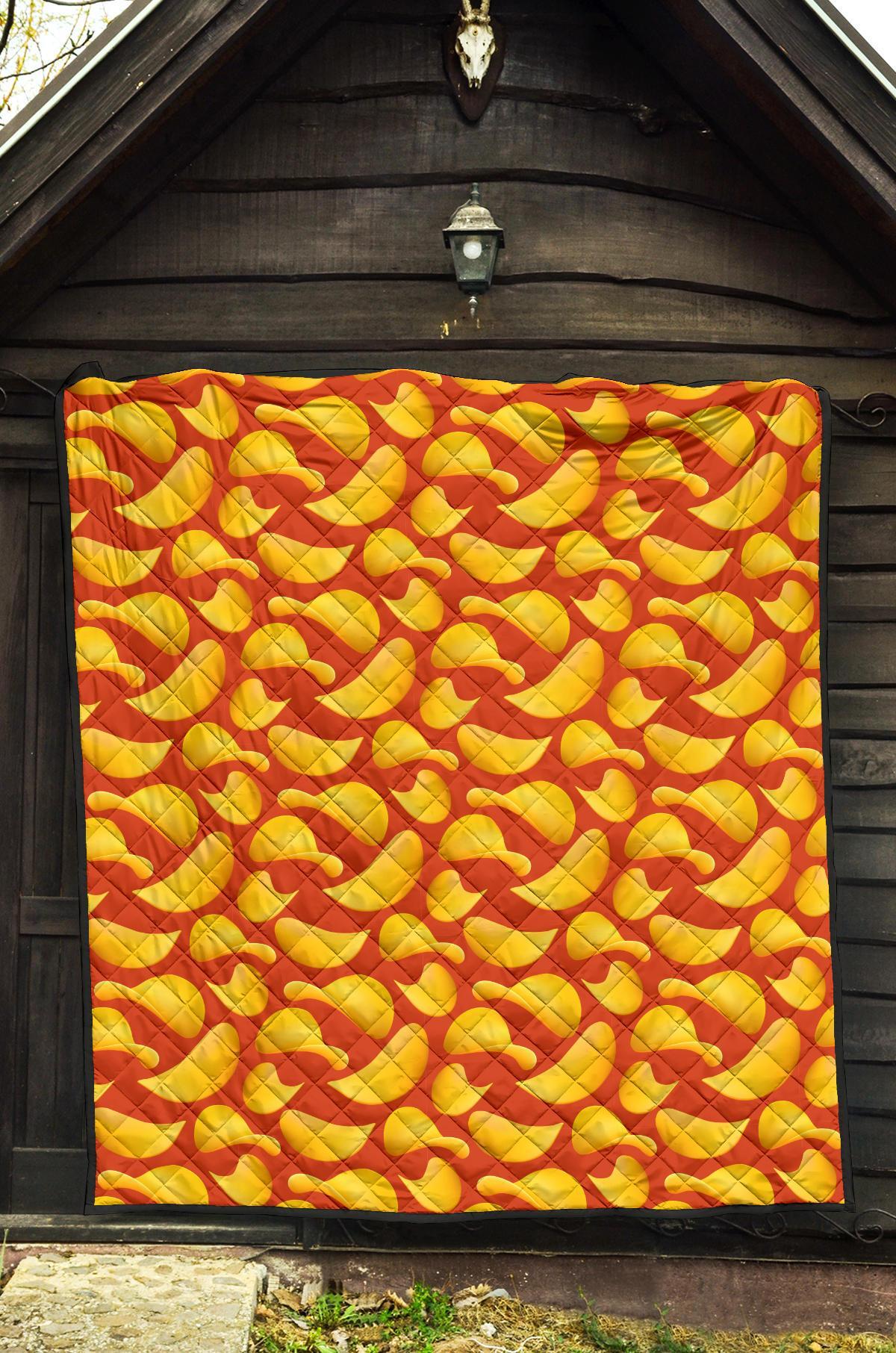 Potato Chip Print Pattern Quilt-grizzshop