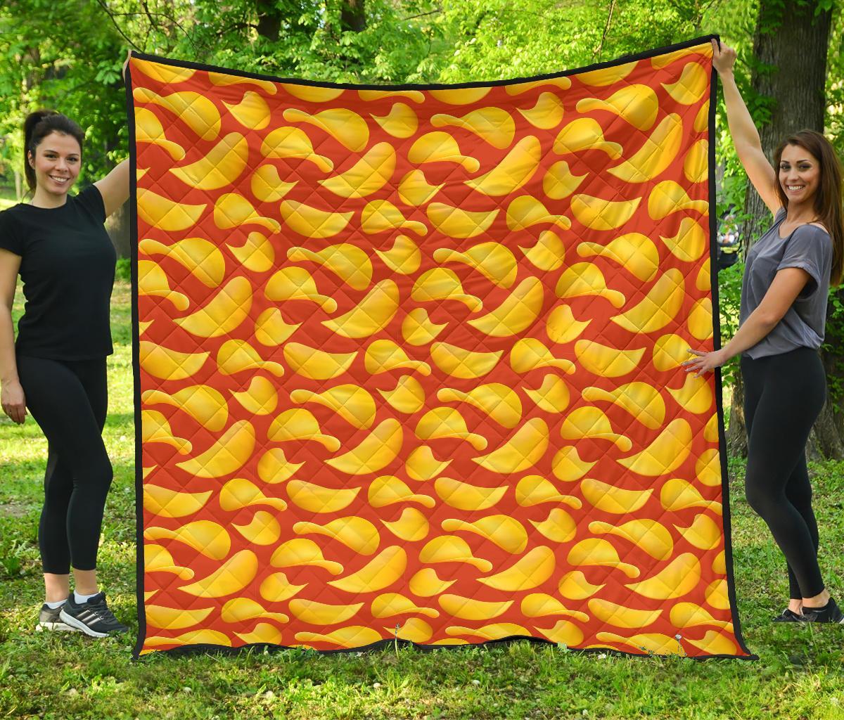 Potato Chip Print Pattern Quilt-grizzshop