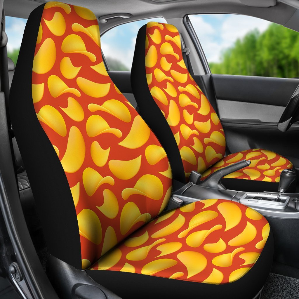 Potato Chip Print Pattern Universal Fit Car Seat Covers-grizzshop