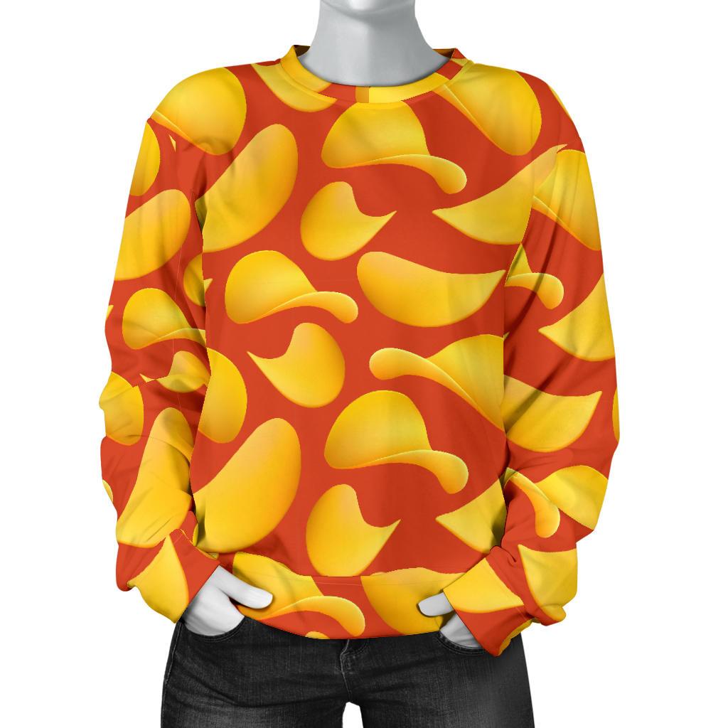 Potato Chip Print Pattern Women's Sweatshirt-grizzshop