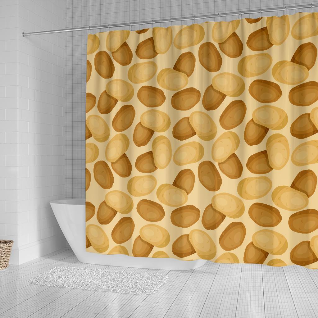 Potato Pattern Print Bathroom Shower Curtain-grizzshop