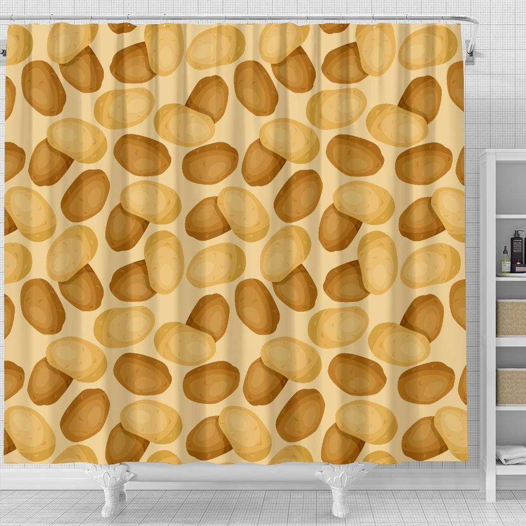 Potato Pattern Print Bathroom Shower Curtain-grizzshop