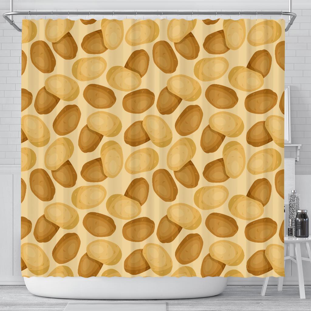 Potato Pattern Print Bathroom Shower Curtain-grizzshop