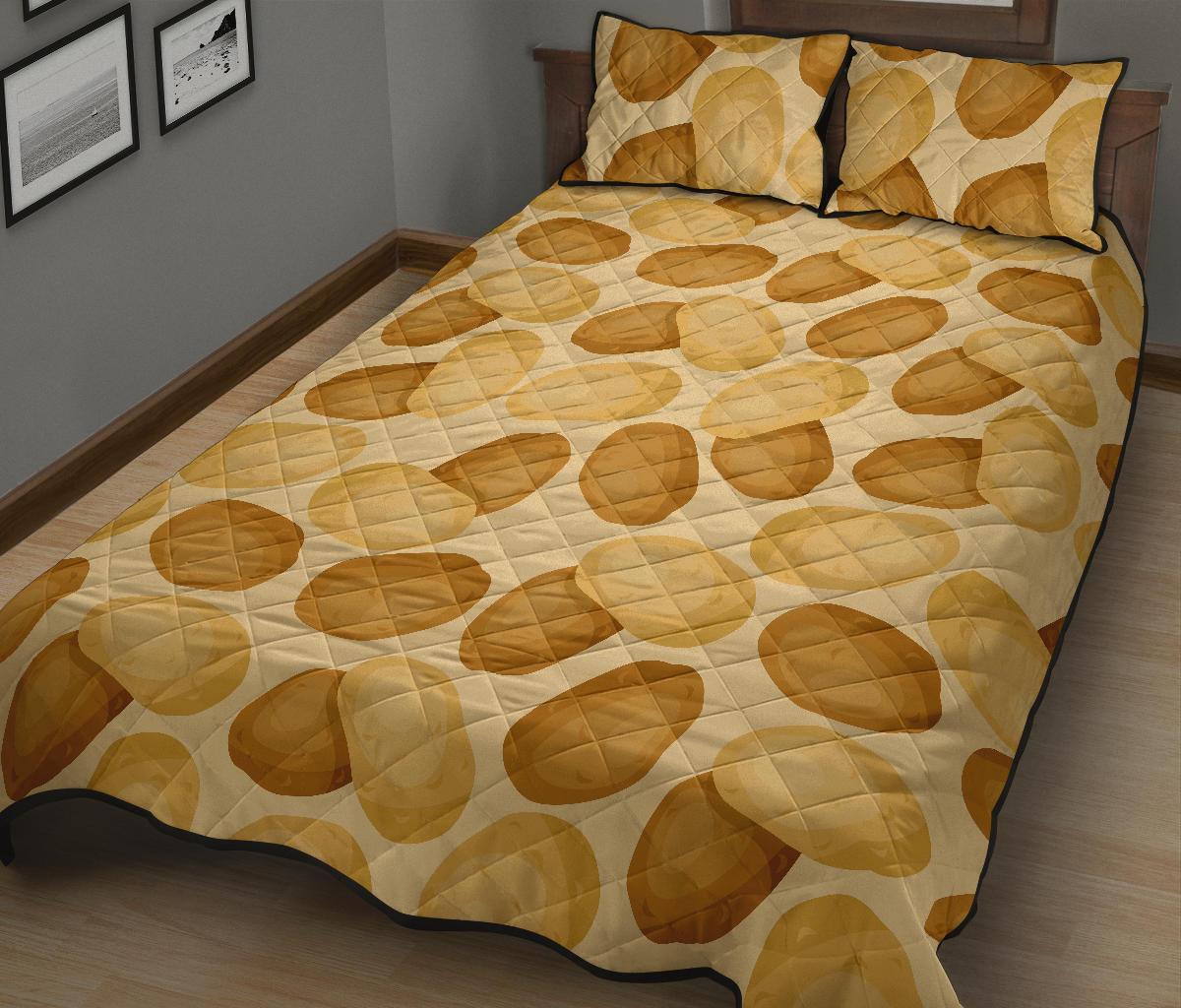 Potato Pattern Print Bed Set Quilt-grizzshop