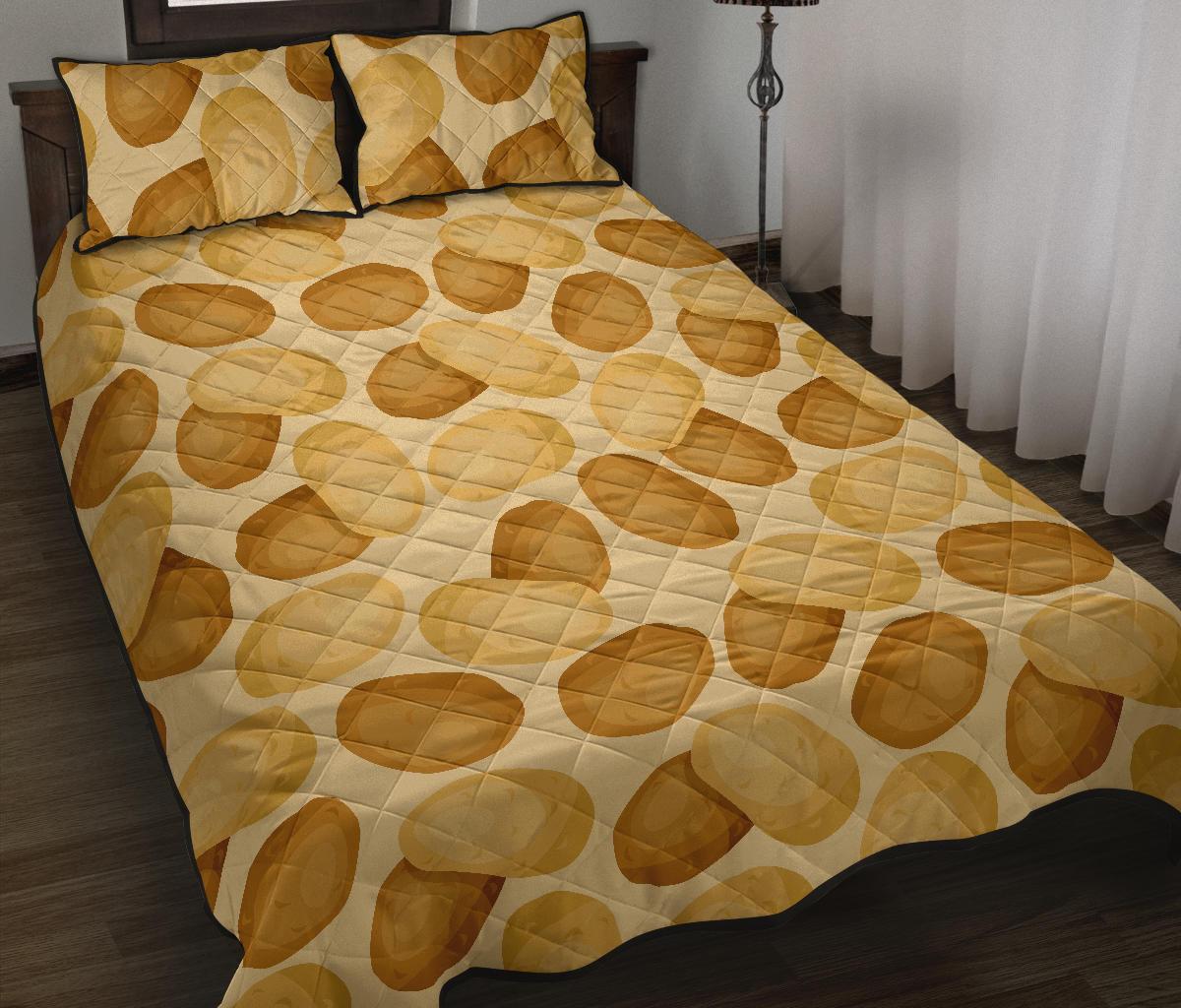 Potato Pattern Print Bed Set Quilt-grizzshop
