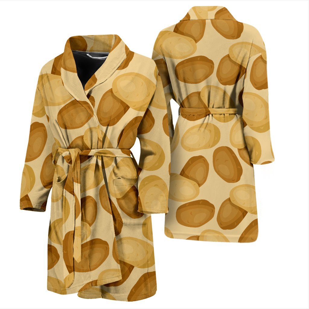 Potato Pattern Print Men Long Robe-grizzshop