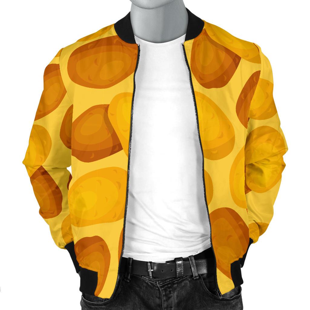 Potato Pattern Print Men's Bomber Jacket-grizzshop