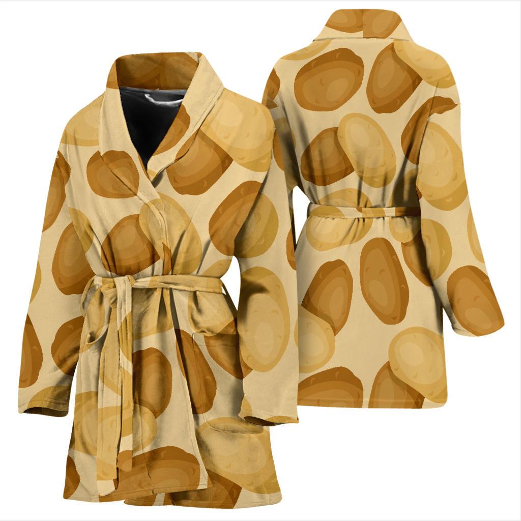 Potato Pattern Print Women Long Robe-grizzshop