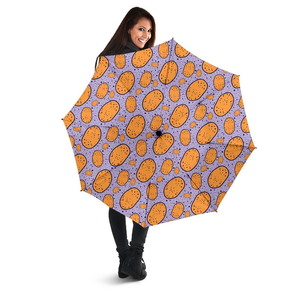 Potato Print Pattern Automatic Foldable Umbrella-grizzshop