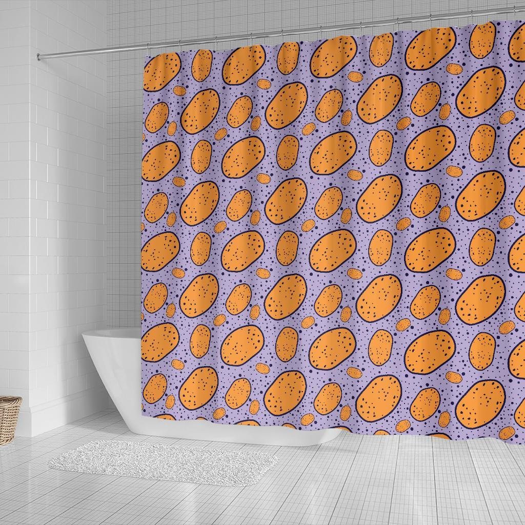 Potato Print Pattern Bathroom Shower Curtain-grizzshop