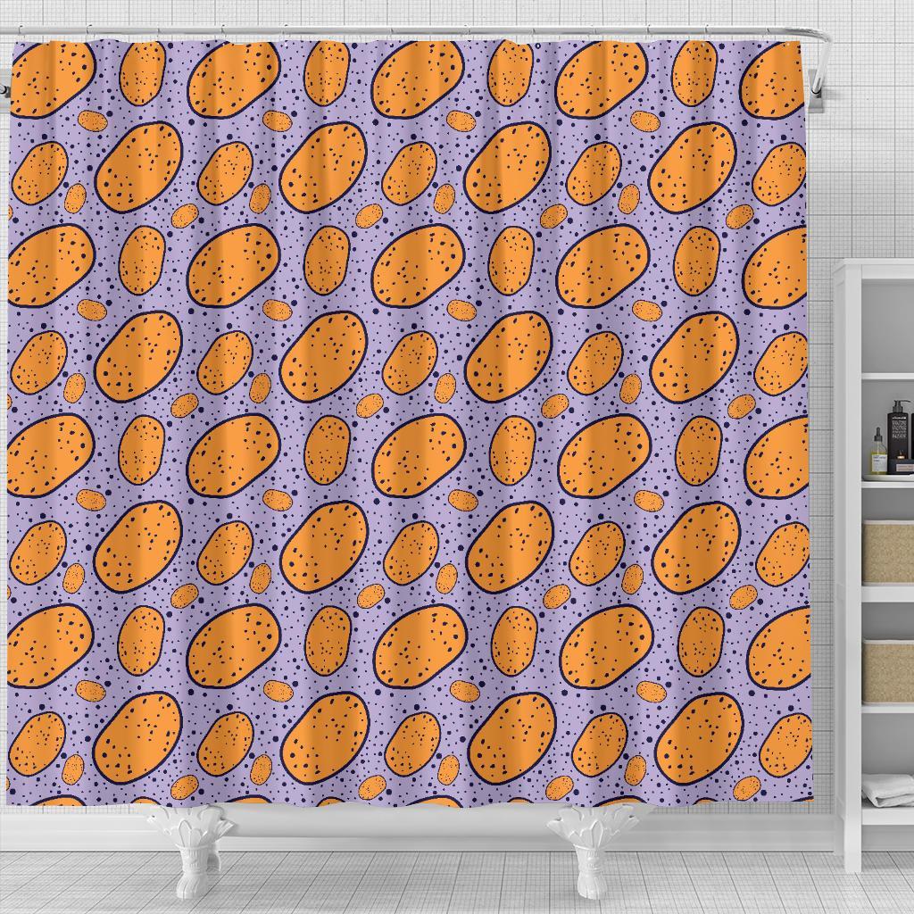 Potato Print Pattern Bathroom Shower Curtain-grizzshop