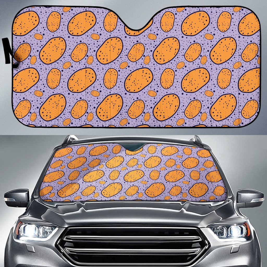 Potato Print Pattern Car Sun Shade-grizzshop