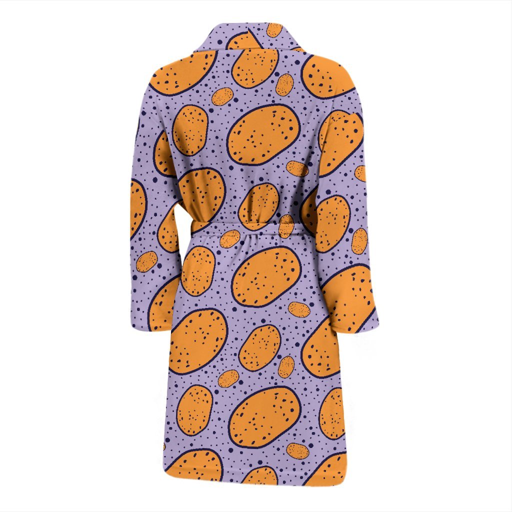 Potato Print Pattern Men Long Robe-grizzshop