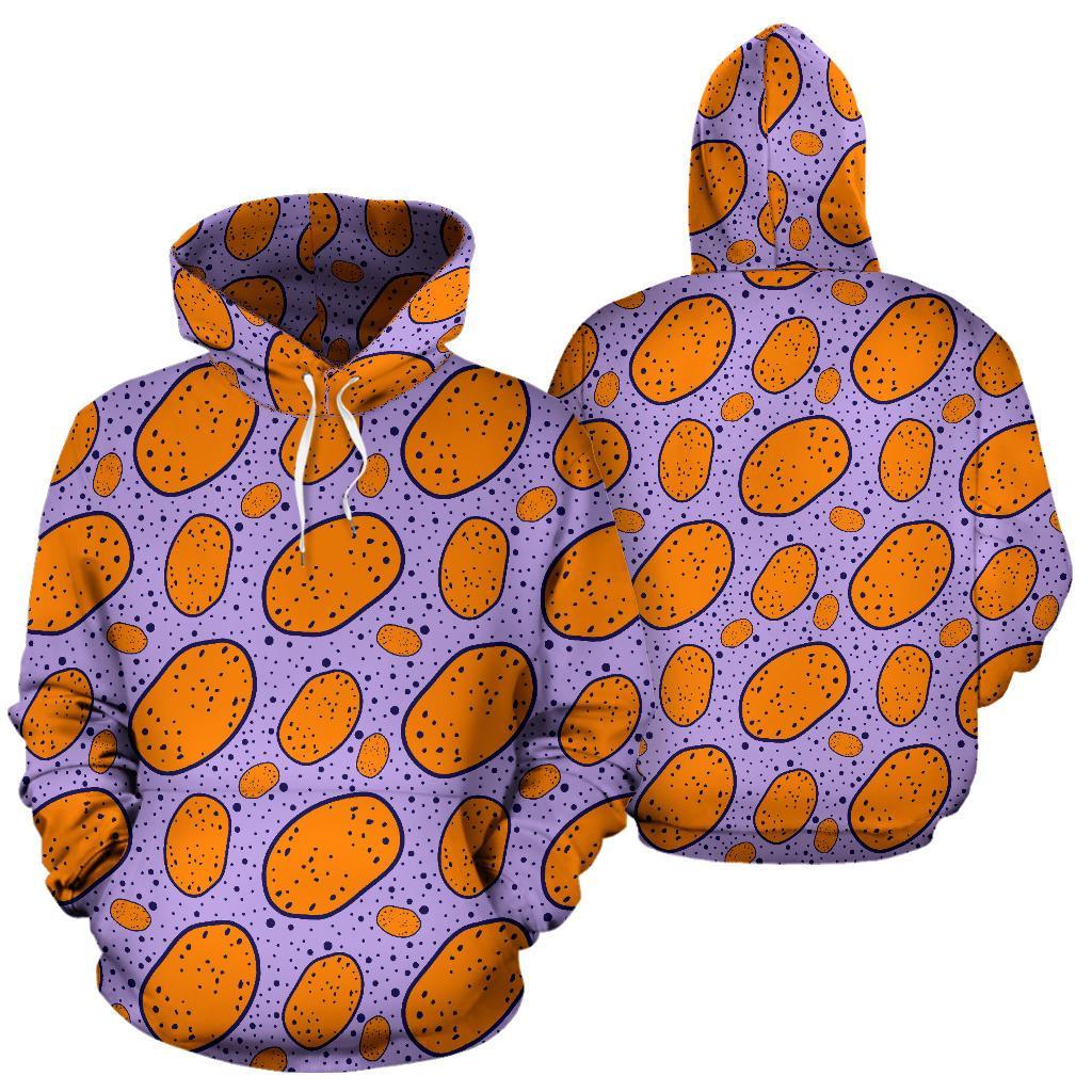 Potato Print Pattern Men Women Pullover Hoodie-grizzshop