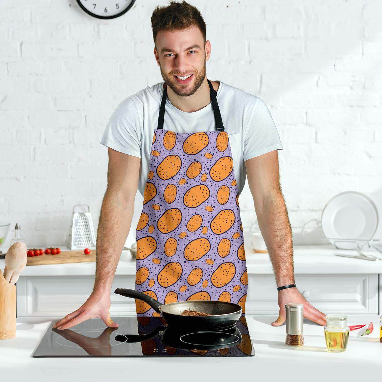 Potato Print Pattern Men's Apron-grizzshop