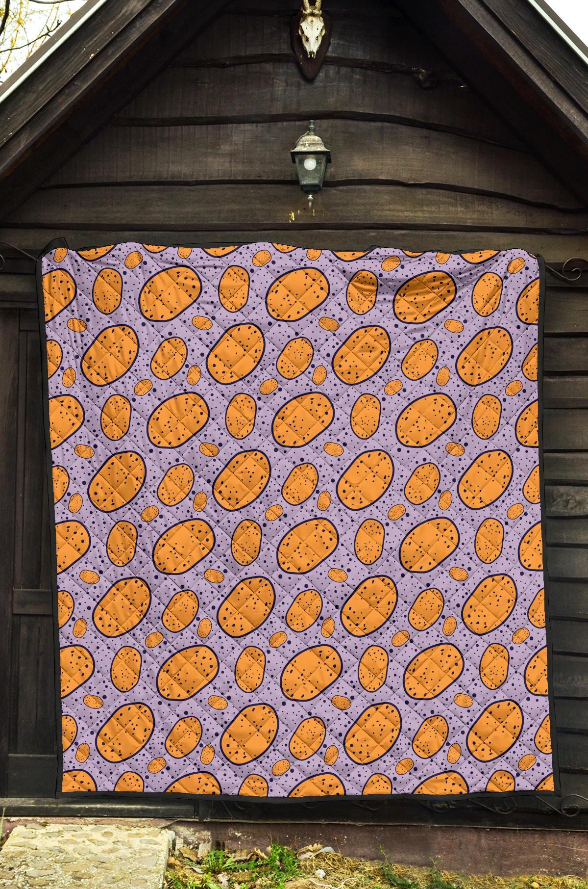 Potato Print Pattern Quilt-grizzshop