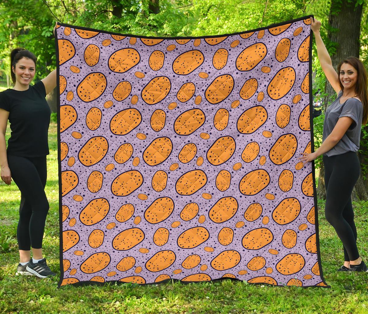 Potato Print Pattern Quilt-grizzshop